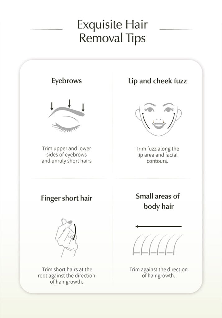 NICEMAY 2315 small-area hair trimming guide for eyebrows, lip fuzz, fingers, and body hair.