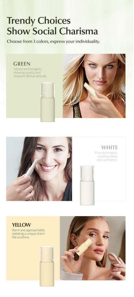 NICEMAY 2315 mini hair trimmer shown in green, white, and yellow color options.