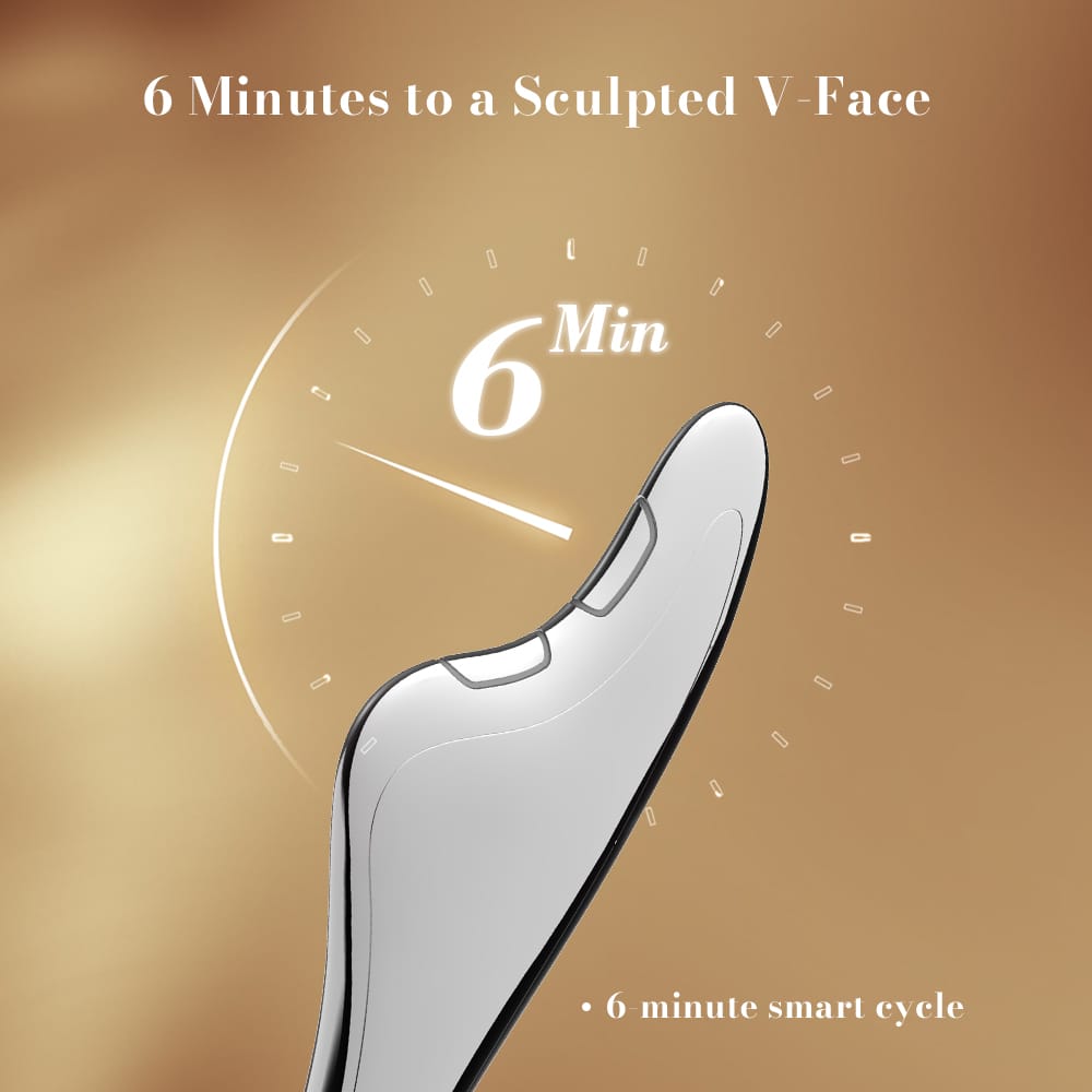NICEMAY MR-2537 microcurrent beauty device with a 6-minute smart-cycle graphic.