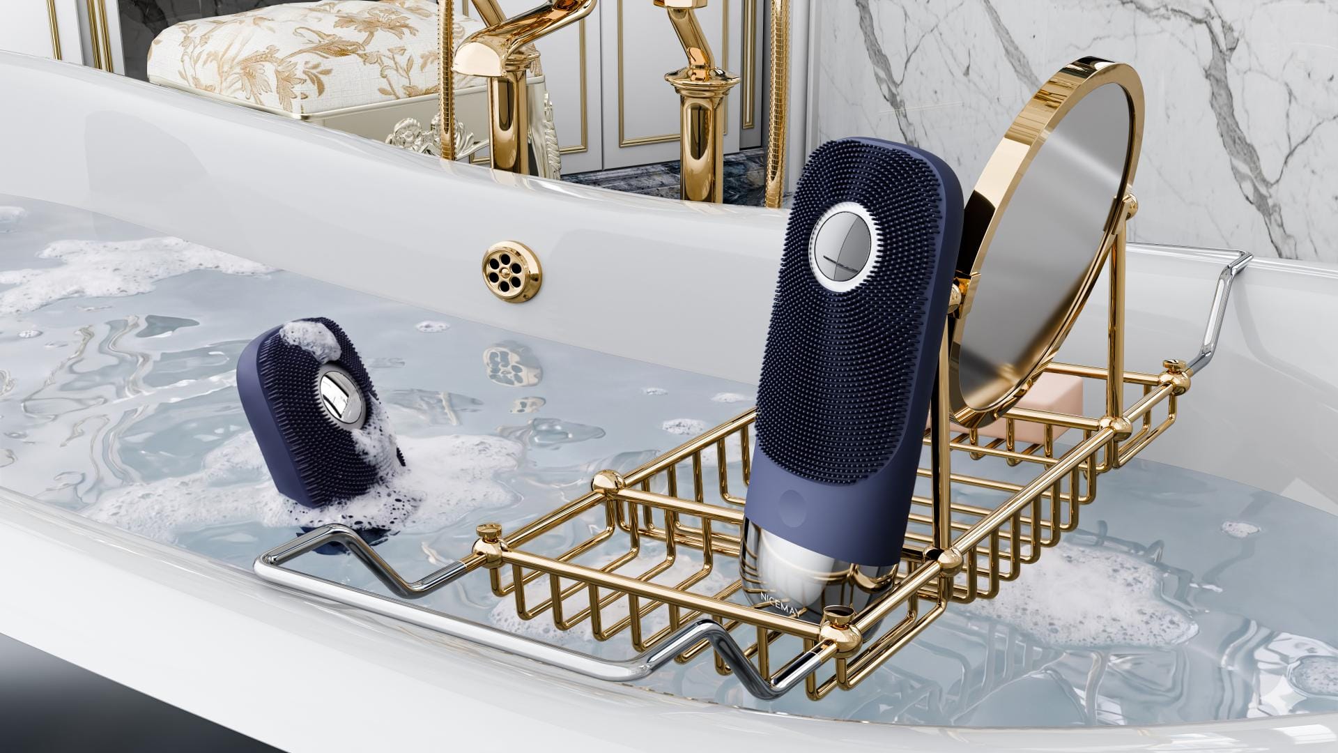 Facial cleansing device with silicone bristles for skincare