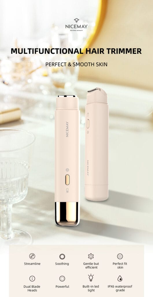 NICEMAY multifunctional hair trimmer for facial and body grooming with detachable washable heads and multiple attachments, product image 1