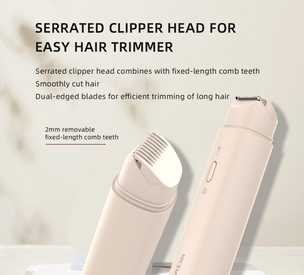 NICEMAY multifunctional hair trimmer for facial and body grooming with detachable washable heads and multiple attachments, product image 4