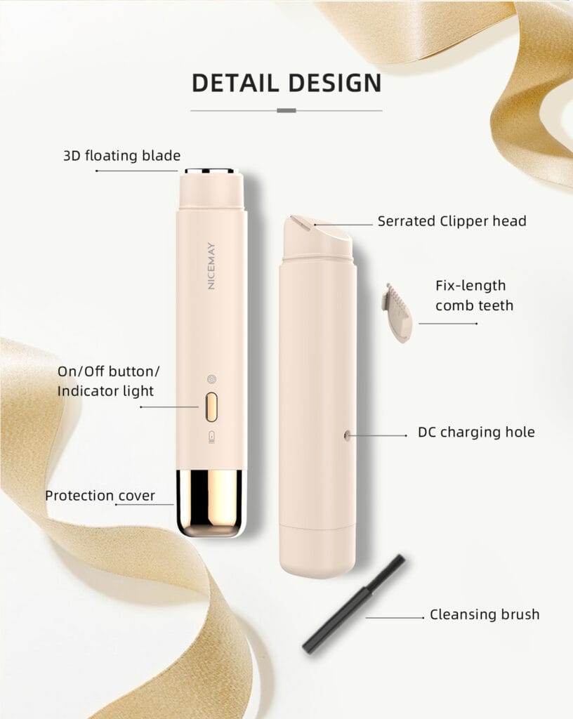 NICEMAY multifunctional hair trimmer for facial and body grooming with detachable washable heads and multiple attachments, product image 9