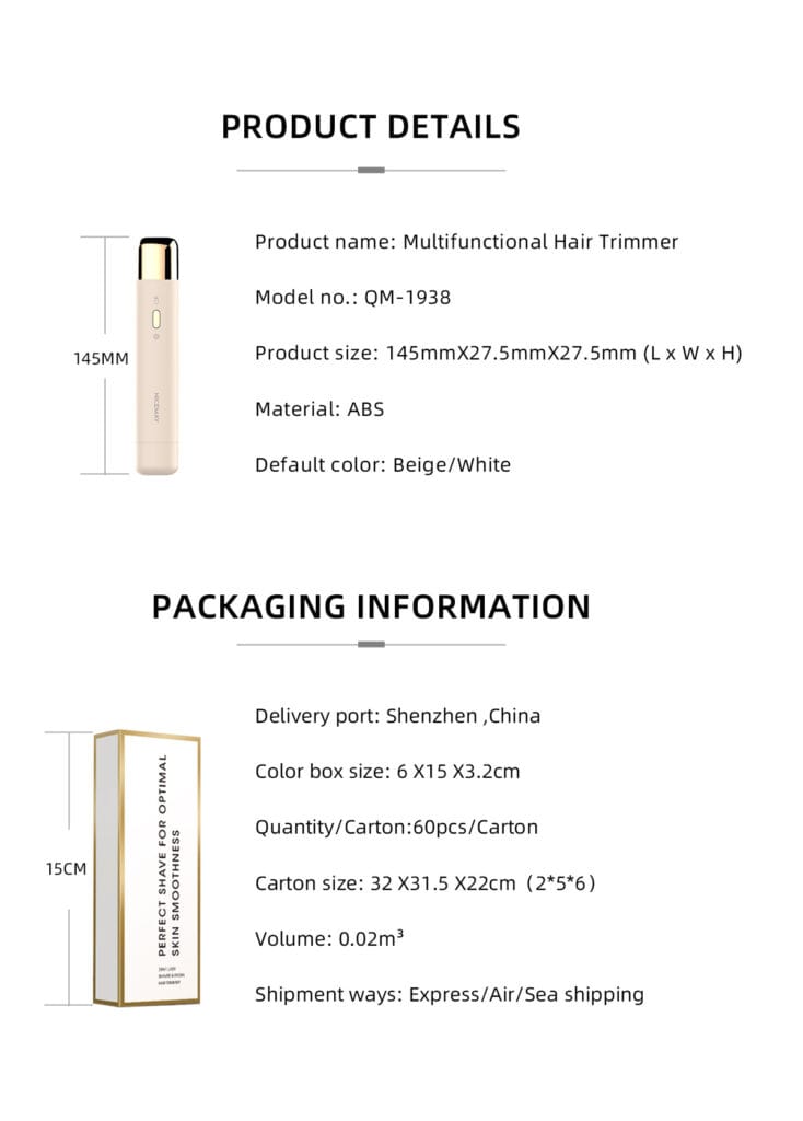 NICEMAY multifunctional hair trimmer for facial and body grooming with detachable washable heads and multiple attachments, product image 10
