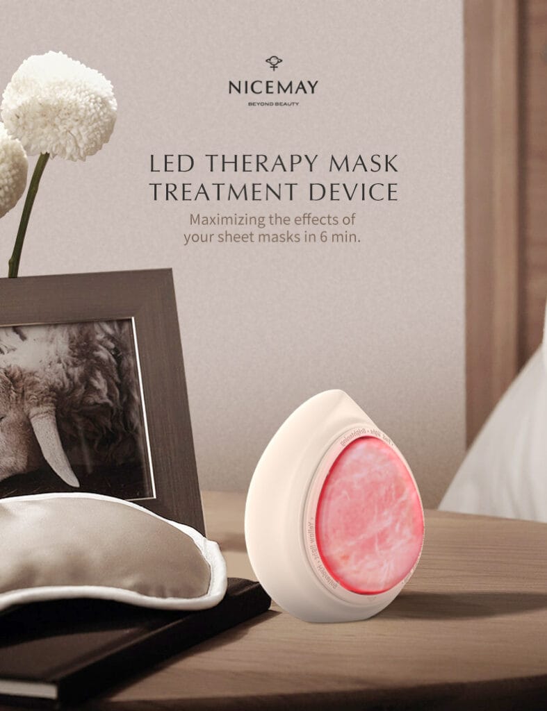 NICEMAY compact LED therapy device with thermal care, three LED modes, portable design, and a detachable massage head, product image 1