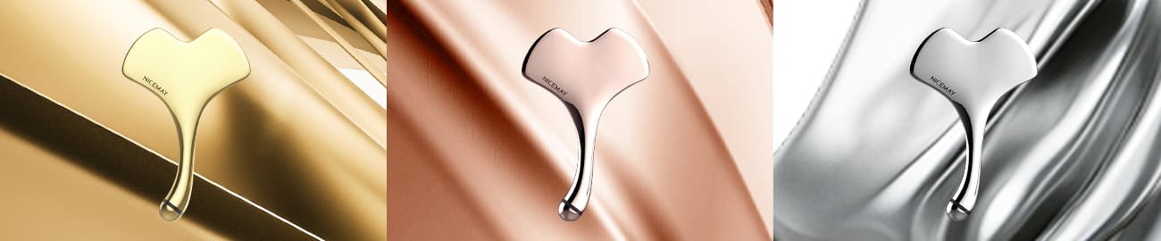 NICEMAY 2338 OEM gua sha facial massager shown in multiple colors.