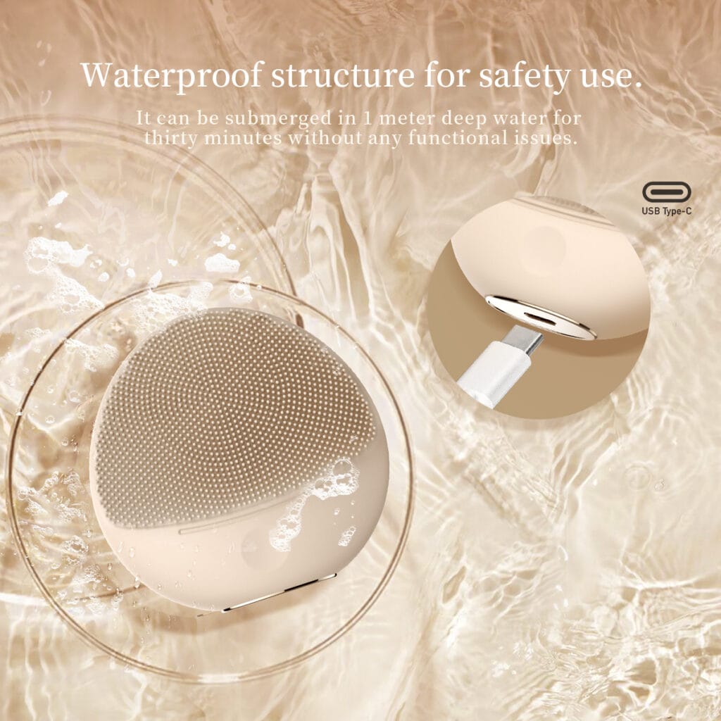 NICEMAY 2369 silicone facial cleansing device shown with a waterproof design.