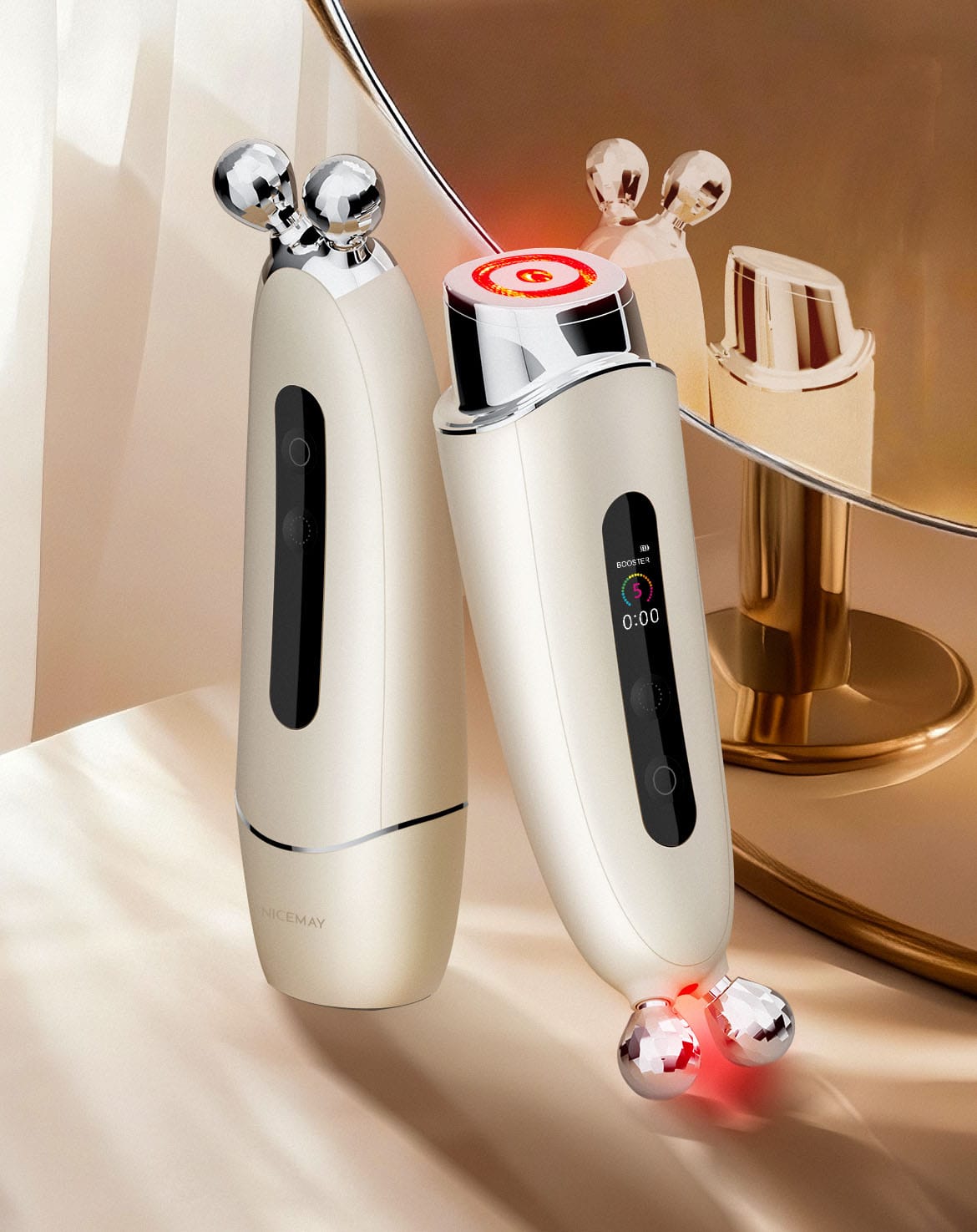 NICEMAY 2590 LumiLift Pro multi-action facial device with dual roller contacts.