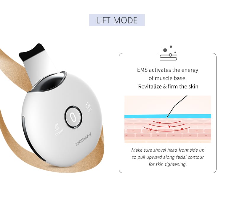 NICEMAY BJ-1809 ultrasonic skin scrubber lift mode with EMS